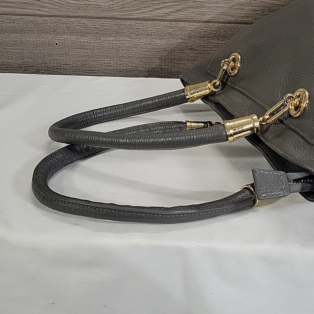 Kristen Bell for Erica Anenberg Gray Pebble Leather Tote Bag - Picture 5 of 13